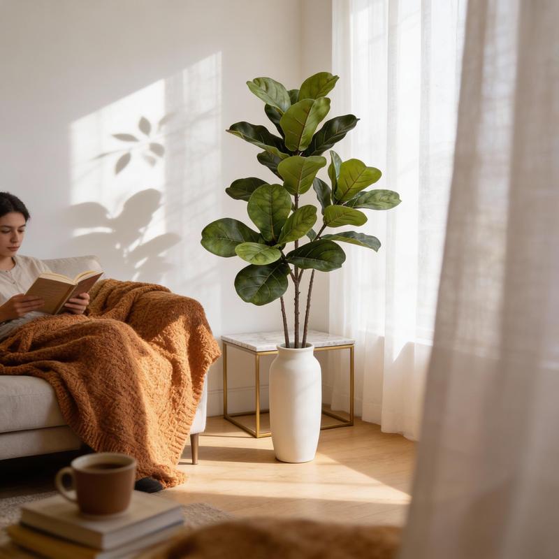Duże sztuczne drzewo figowego  – Fiddle Leaf Fig recenzja i cena